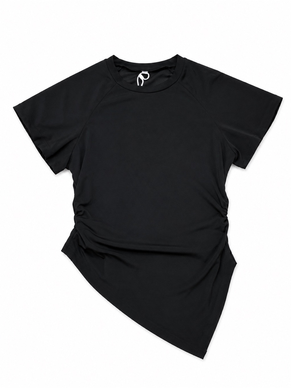Women's Black Asymmetrical Short-Sleeve Tee